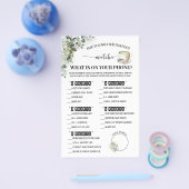 Greenery Matcha What is on Phone Shower Game Card Flyer (Enkel)