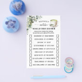 Greenery Matcha Would They Rather Shower Game Card Flyer (Enkel)