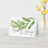 Greenery Matron of Honor huwelijksaanzoek Kaart (Gele Bloem)