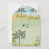 Greenery Meadow Bunting Wedding Invitations Kaart (Achterkant)