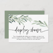 Greenery Mediterranean Olive Branch Display Shower Informatiekaartje (Voorkant / Achterkant)