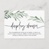Greenery Mediterranean Olive Branch Display Shower Informatiekaartje (Voorkant)
