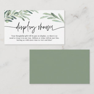 Greenery Mediterranean Olive Branch Display Shower Informatiekaartje