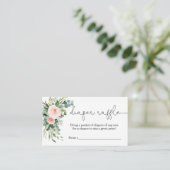 Greenery meisje roze baby shower Luier Raffle Kaar Informatiekaartje (Staand voorkant)