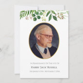 Greenery memorial-fotokaart, gele gouden grens (Voorkant)