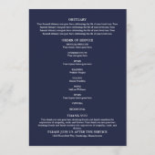 Greenery Memorial Funeral Navy Order Of Service  Programmakaart (Achterkant)