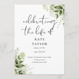 Greenery Memorial Funeral Order Of Service  Programmakaart