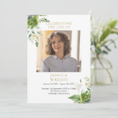 Greenery Memorial Funeral Order of Service Programmakaart (Staand voorkant)