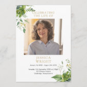 Greenery Memorial Funeral Order of Service Programmakaart (Voorkant)