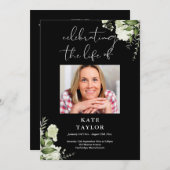 Greenery Memorial Funeral Order Of Service  Programmakaart (Voorkant / Achterkant)