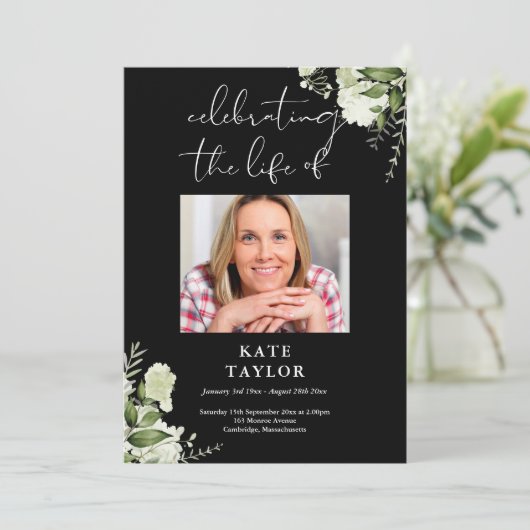 Greenery Memorial Funeral Order Of Service Programmakaart (Staand voorkant)