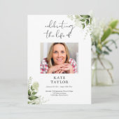 Greenery Memorial Funeral Order of Service Programmakaart (Staand voorkant)