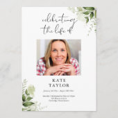 Greenery Memorial Funeral Order of Service Programmakaart (Voorkant)