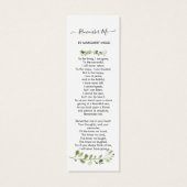 Greenery Memorial Poem Prayer Funeral Bladwijzer Mini Visitekaartjes (Achterkant)