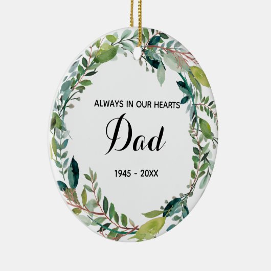 Greenery Memory of Dad Ornament kerstcadeaus (Rechts)