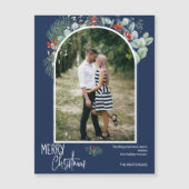 Greenery Merry kerstach Foto Navy Blue (Voorkant)