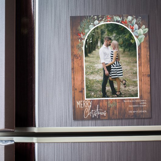 Greenery Merry kerstArch Foto Cherry Wood