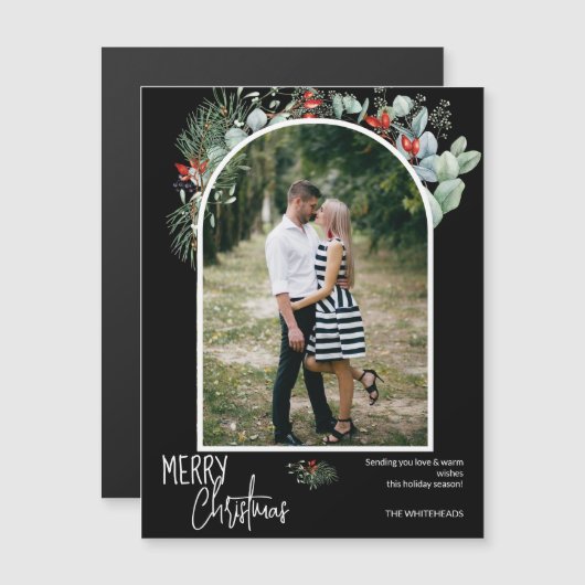 Greenery Merry KerstArch Foto zwart (Voorkant / Achterkant)
