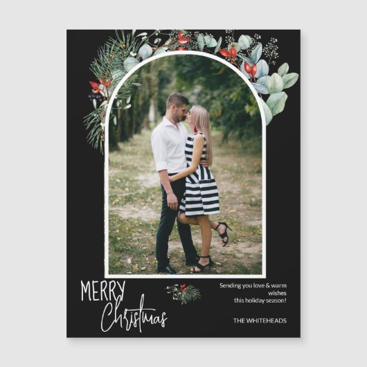 Greenery Merry KerstArch Foto zwart (Voorkant)