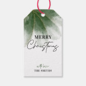 Greenery Merry kerstcadeau Label Waterverf Cadeaulabel (Voorkant)