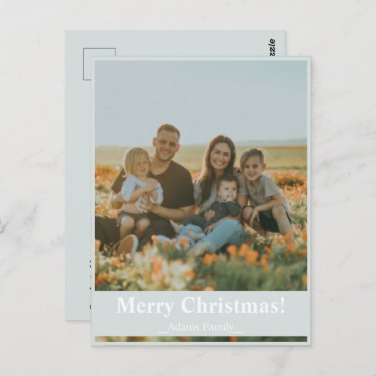 Greenery Merry kerstfoto Briefkaart (Voorkant / Achterkant)