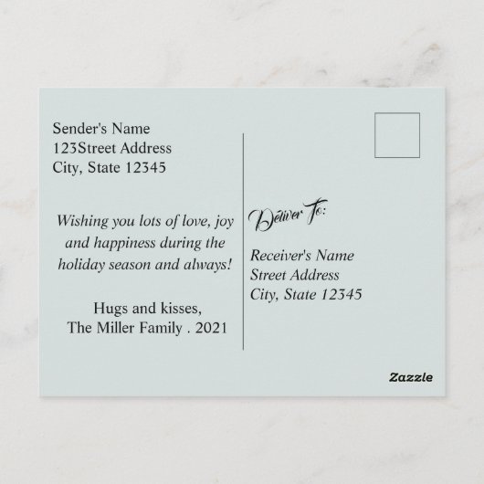 Greenery Merry kerstfoto Briefkaart (Achterkant)