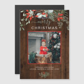 Greenery Merry kerstfoto Dark Wood Holiday (Voorkant / Achterkant)