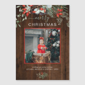 Greenery Merry kerstfoto Dark Wood Holiday (Voorkant)