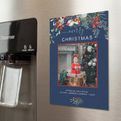 Greenery Merry kerstfoto Navy Blue Holiday