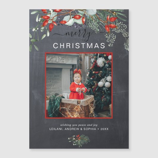 Greenery Merry-kerstfotobord (Voorkant)