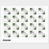 Greenery Merry kerstlabel Waterverf Vierkante Sticker (Vel)