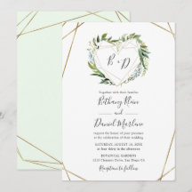 Greenery met Gold Geometric Heart Lijst Wedding