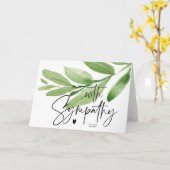 Greenery met sympathie rouwend medeleven kaart (Gele Bloem)