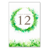 Greenery met waterverf art tabelnummers kaart (Voorkant)