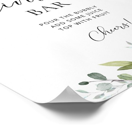 Greenery mimosa bar sign poster (Hoek)