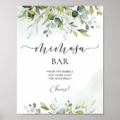 Greenery mimosa bar sign poster (Voorkant)