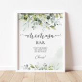 Greenery mimosa bar sign poster