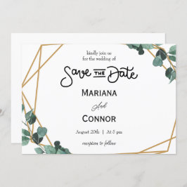 Greenery Minimal Save The Date Invitation Kaart