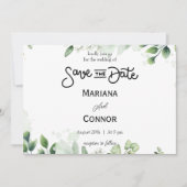 Greenery Minimal Save the Date Uitnodiging (Voorkant)
