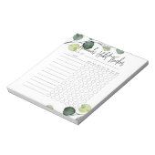 Greenery Minimal Script Habit Tracker Blocnote (Linkerzijde)