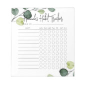 Greenery Minimal Script Habit Tracker Blocnote (Voorkant)