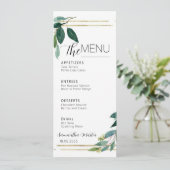 Greenery Minimal Script Wedding Menu (Staand voorkant)
