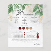 Greenery Minimal Text Script Bridesmaid info Card (Voorkant)