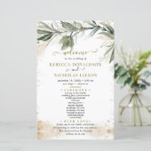 Greenery minimal Wedding Programme (Staand voorkant)