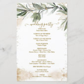 Greenery minimal Wedding Programme (Achterkant)