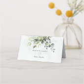 Greenery Minimalist Boho Wedding Folded Place Card Plaatskaartje (Achterkant)