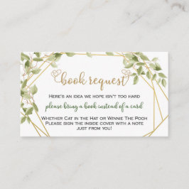 Greenery Minimalist Gold Lijst Boeken voor Baby Visitekaartje
