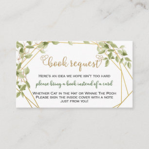 Greenery Minimalist Gold Lijst Boeken voor Baby Visitekaartje
