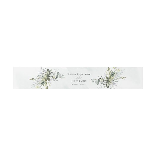 Greenery Minimalist Script Wedding Invitation Invi Uitnodigingen Wikkel (Vlak)
