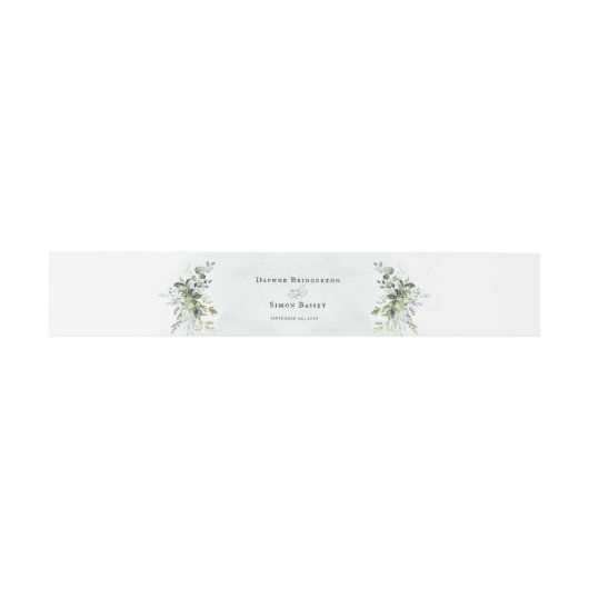 Greenery Minimalist Script Wedding Invitation Uitnodigingen Wikkel (Vlak)